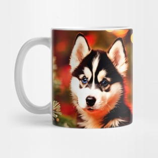 Husky Puppy Dog Christmas Mug